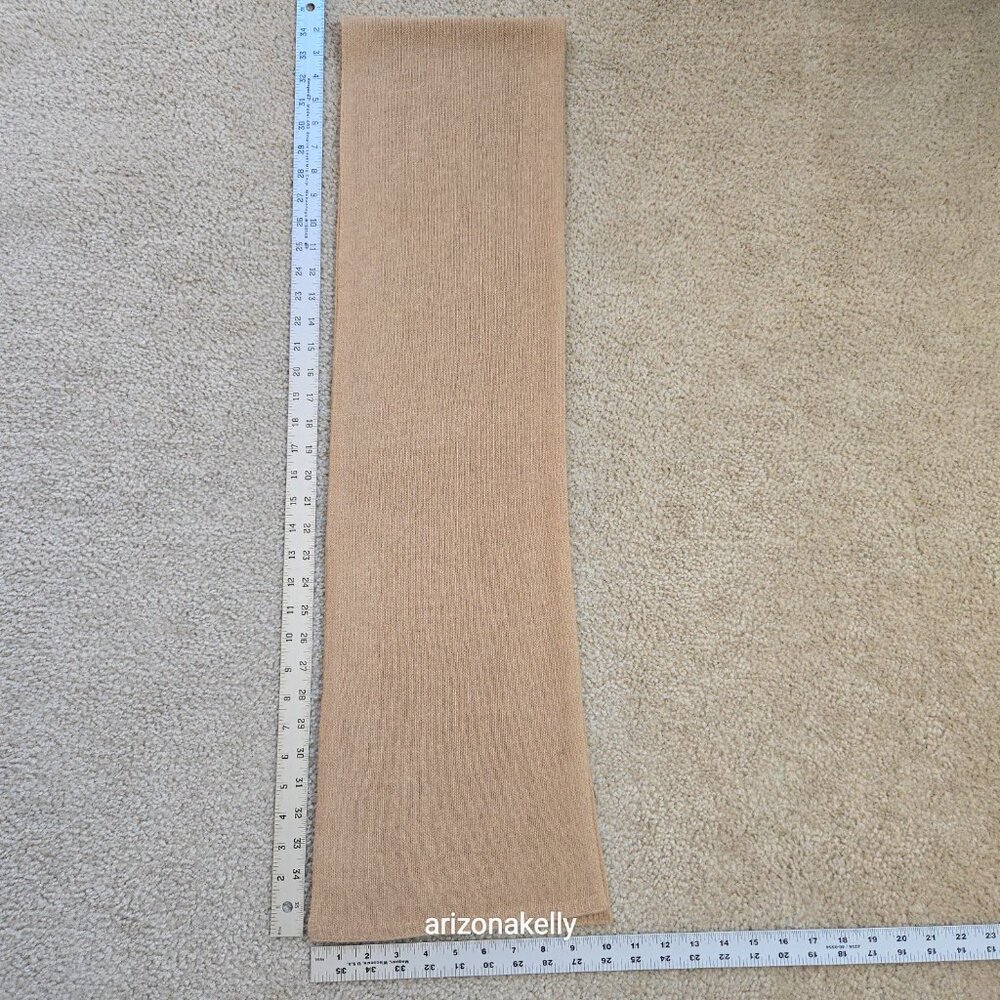 Portolano Cashmere Knit Scarf Tan - Picture 9 of 9